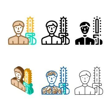 Range lumberjack worker color icon vector Illustration