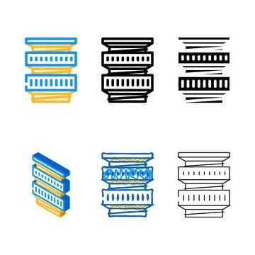 Range macro rings color icon vector Illustrazione stock