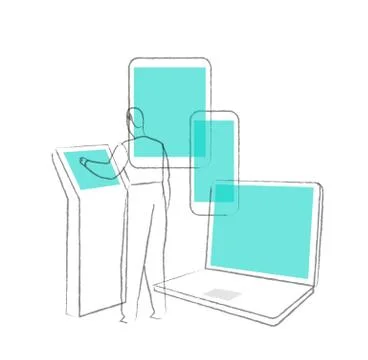 A range of media channels to support users Stock Illustration