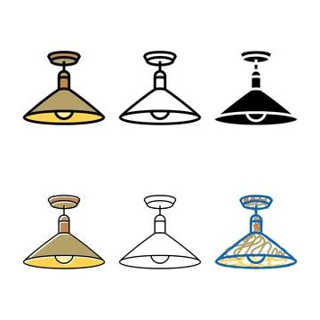 Range metal lamp ceiling color icon vector Stock Illustration