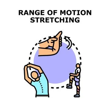 Range of motion stretching exercise vector concept Stock Illustration
