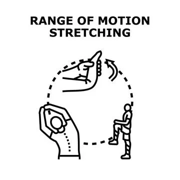 Range of motion stretching exercise vector concept Stock Illustration