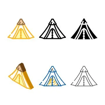 Range mountain tent vacation color icon vector Stock Illustration