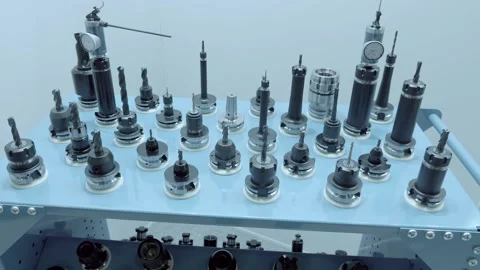 A range of new cutters in its own collet chuck for milling machines 스톡 동영상 333323688