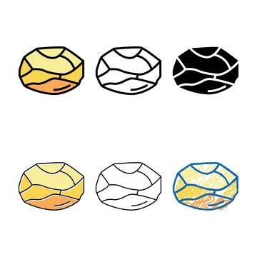 Range one peeled potato color icon vector Stock Illustration