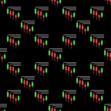 Range or Levels Breakout vector Candlestick Chart colored seamless pattern Stock Illustration