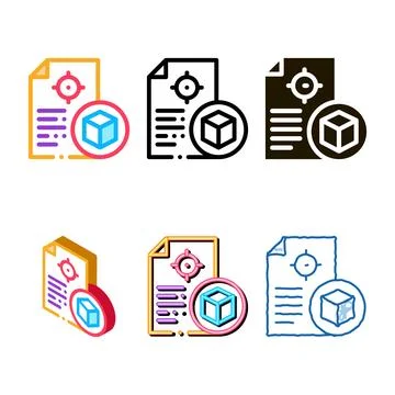 Range parcel delivery document icon vector outline Stock Illustration