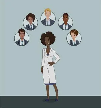 The range of patients attending General practitioner Stock Illustration