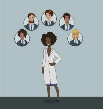 The range of patients attending General practitioner Stock Illustration