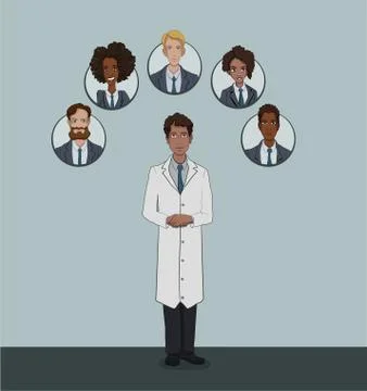 The range of patients attending General practitioner Stock Illustration
