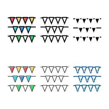 Range pennant flag start color icon vector Illustrazione stock