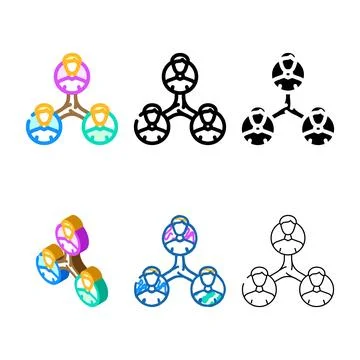 Range people communication color icon vector Stock Illustration