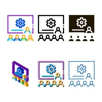 Range presentation blackboard icon vector outline イラスト素材