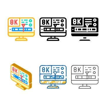 Range processing video quality color icon vector Stock Illustration
