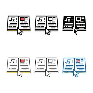 Range reading online education book color icon vector 库存插图