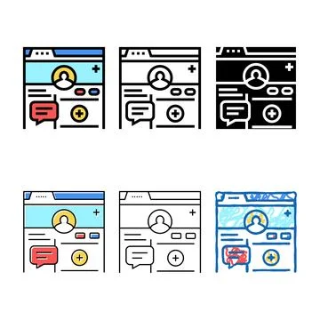 Range registration social page color icon vector Stock Illustration