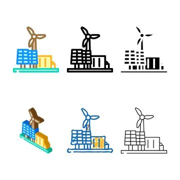 Range renewable integration energy color icon vector Stock Illustration