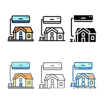 Range residential conditioning system color icon vector Illustrazione stock