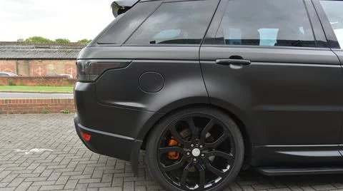 Range Rover back wheel Stock Photos