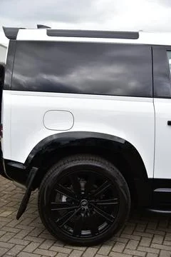 Range Rover Defender back Stock Photos