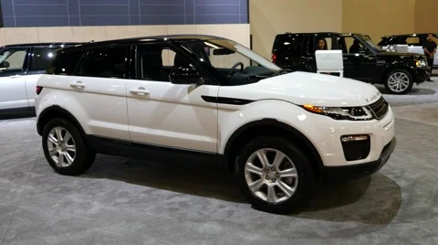 Range Rover Evoque SE 5-Door SUV at the Miami International Auto Show Stock Footage 68721922