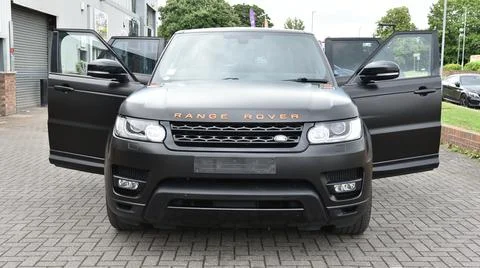 Range Rover front doors open Stock Photos