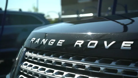 Range Rover Front grill and Logo of SUV Vehicle Video stock 155763495