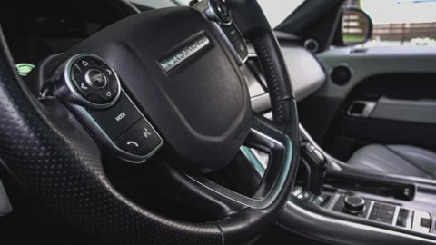 Range Rover Steering Wheel 2 Stock Footage 157500019