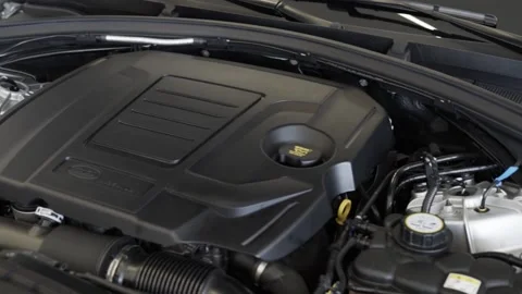 Range rover velar engine, land rover, english motor car engine Stock Footage 165866011