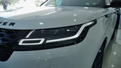 Range rover velar front lights Video stock 152838793