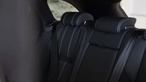 Range Rover Velar rear seats, black leather seat 動画素材 165865988