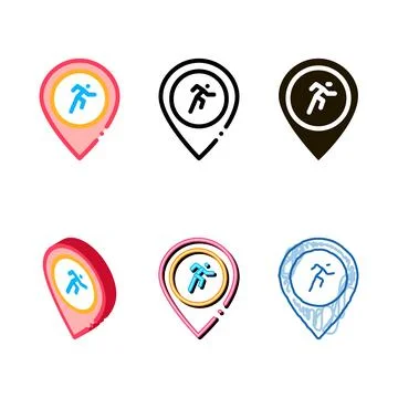 Range runner athlete geolocation icon vector outline イラスト素材