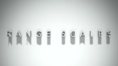 Range scales 3D title animation white text on a white background Stock Footage 299647531