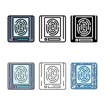 Range sensor biometric color icon vector Stock-Illustration