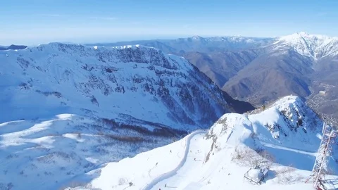 Range of snow mountain aerial view 스톡 동영상 84906835