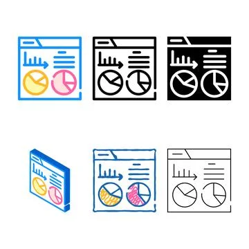 Range statistical analysis digital report color icon vector Stock Illustration