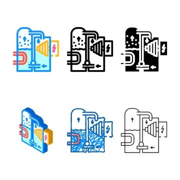 Range steam generation nuclear energy color icon vector Stock Illustration