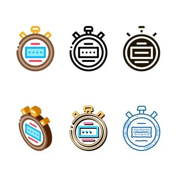Range stopwatch icon vector outline Stock Illustration