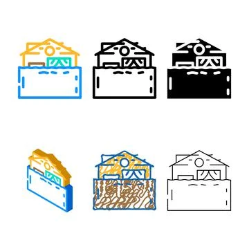 Range storm flood disaster color icon vector Ilustración de archivo