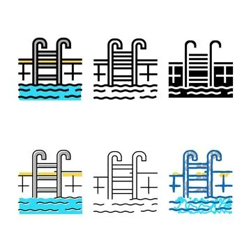 Range swimming pool color icon vector 스톡 일러스트
