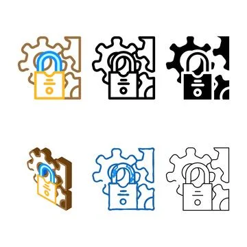 Range system padlock color icon vector 库存插图