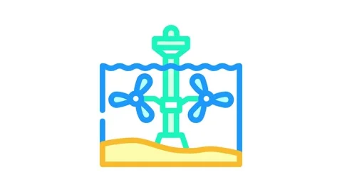 range systems barrages tidal color icon ... | Stock Video | Pond5