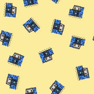 Range systems barrages tidal vector seamless pattern 库存插图