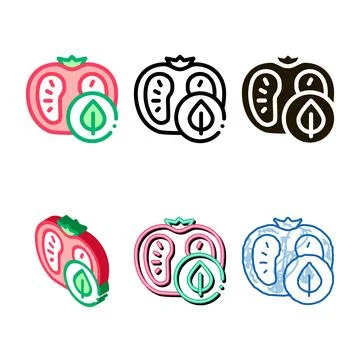 Range tomato leaf icon vector outline Stock Illustration