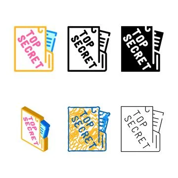 Range top secret documents color icon vector Illustrazione stock