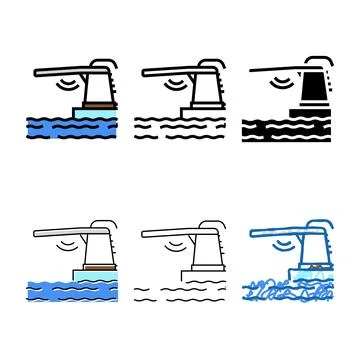Range trampoline pool color icon vector Stock Illustration