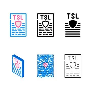 Range tsl protocol color icon vector line Stock Illustration