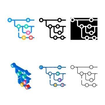 Range version control software color icon vector Stock Illustration