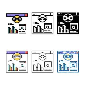 Range website link analytics color icon vector Stock Illustration