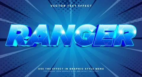 Ranger 3D editable text effect Template Stock Illustration